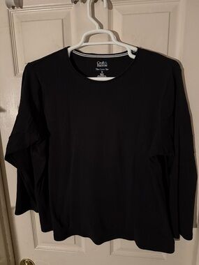 croft & barrow Black 3X Long-Sleeve Crew Neck Long Sleeve Tee